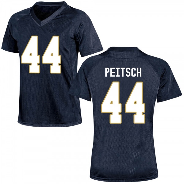 Alex Peitsch Notre Dame Fighting Irish NCAA Women's #44 Navy Blue Game College Stitched Football Jersey QQS6855XA